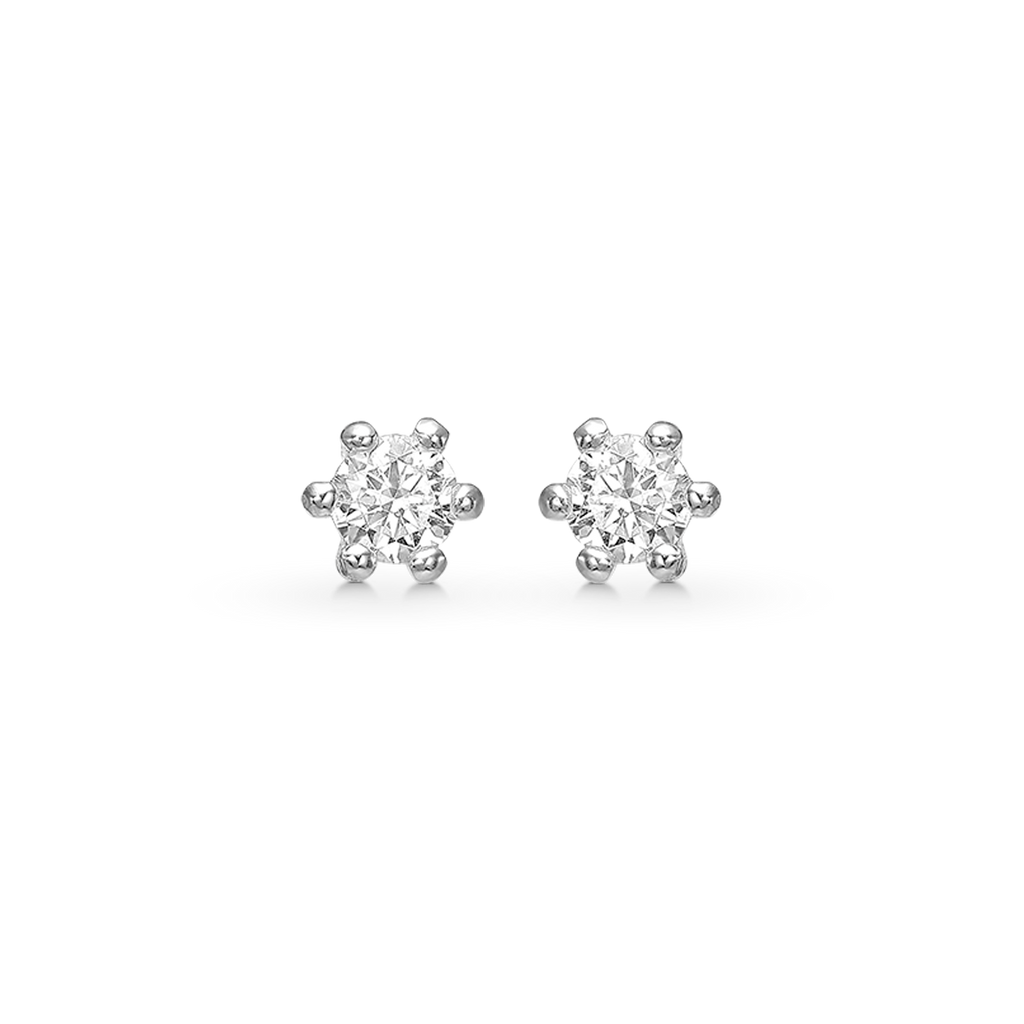 Sølv ørestikker 3,50 mm.  syntetisk cubic zirconia med 6 grabber.