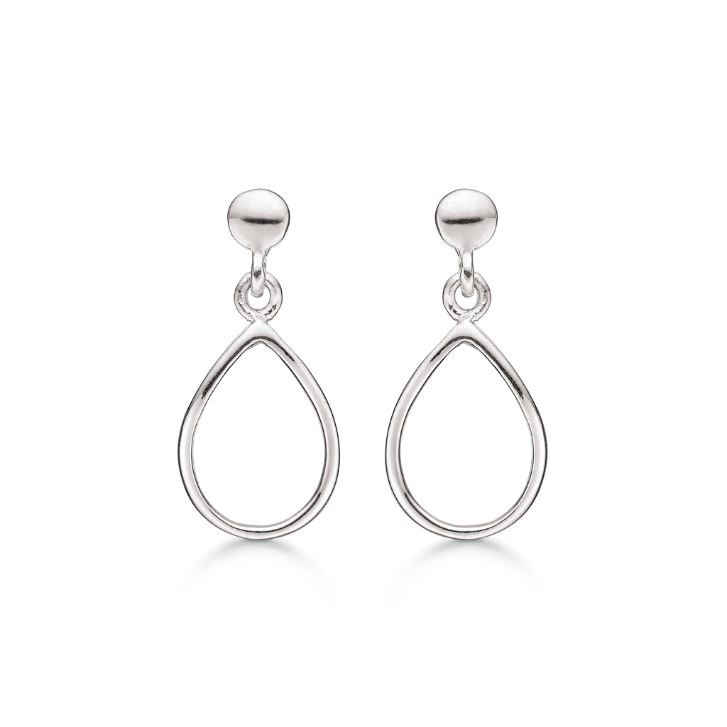 Sølv ørehænger rhodineret dråbe.