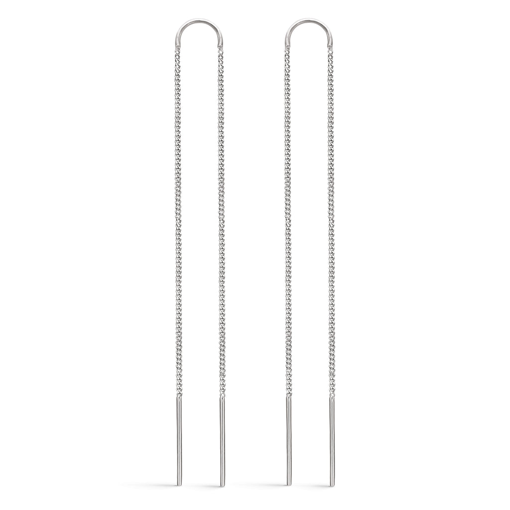 Sølv ørehænger rhodineret veneziakæde med bue.