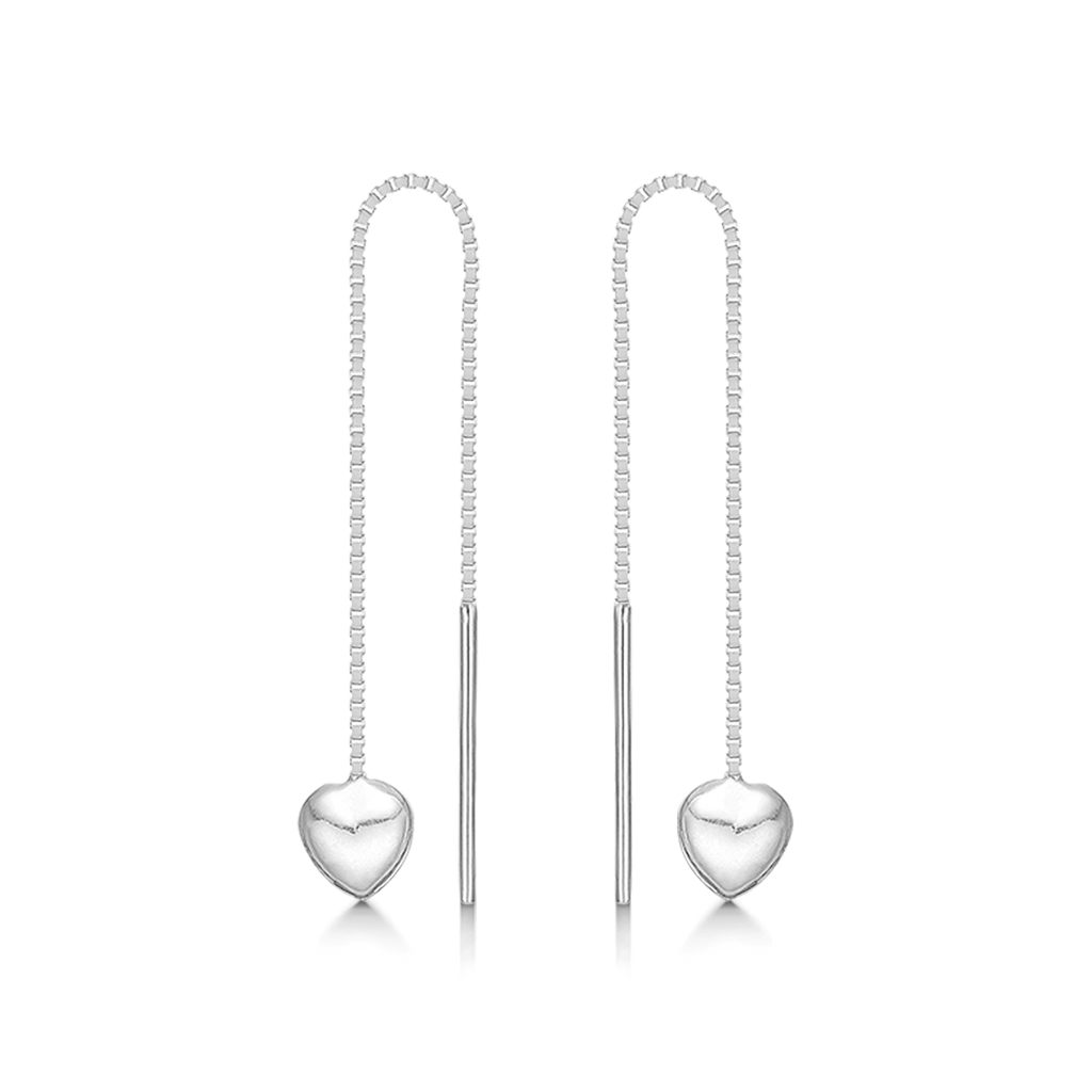Sølv ørehænger hjerte på veneziakæde.