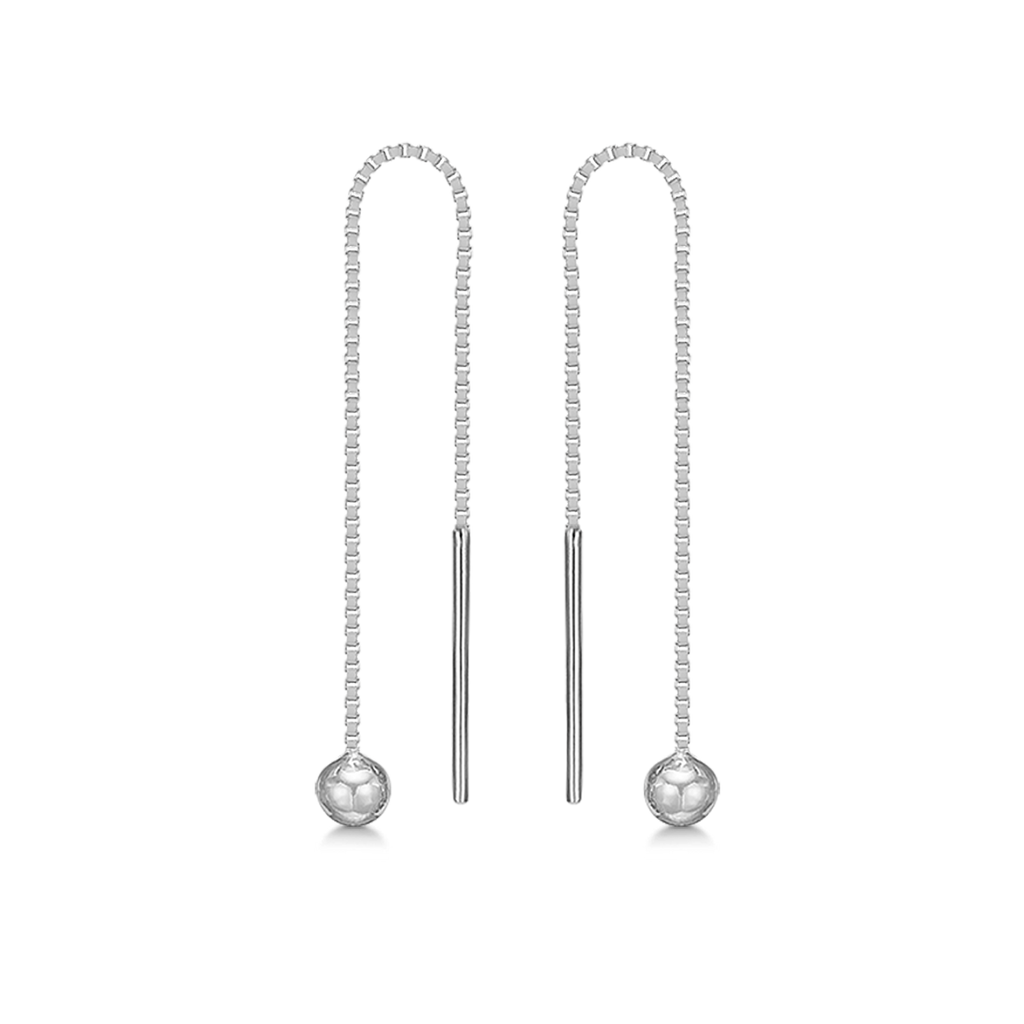 Sølv ørehænger kugle på veneziakæde.