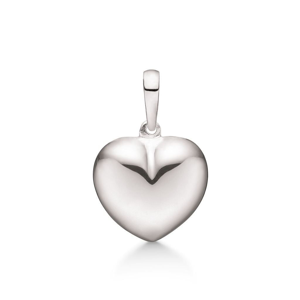 Sølv vedhæng hjerte. Mål: 15 x 13 mm.