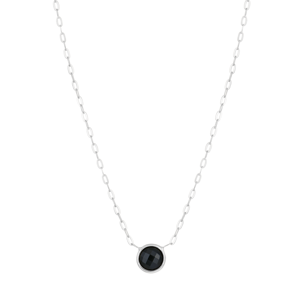 Silberne Halskette, rhodiniert