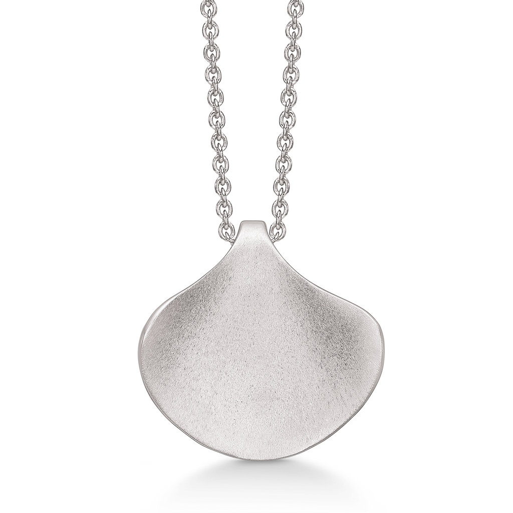 Sølv halskæde rhodineret  gingko.  Kæden er rhodineret sølv i længde 42-45 cm.