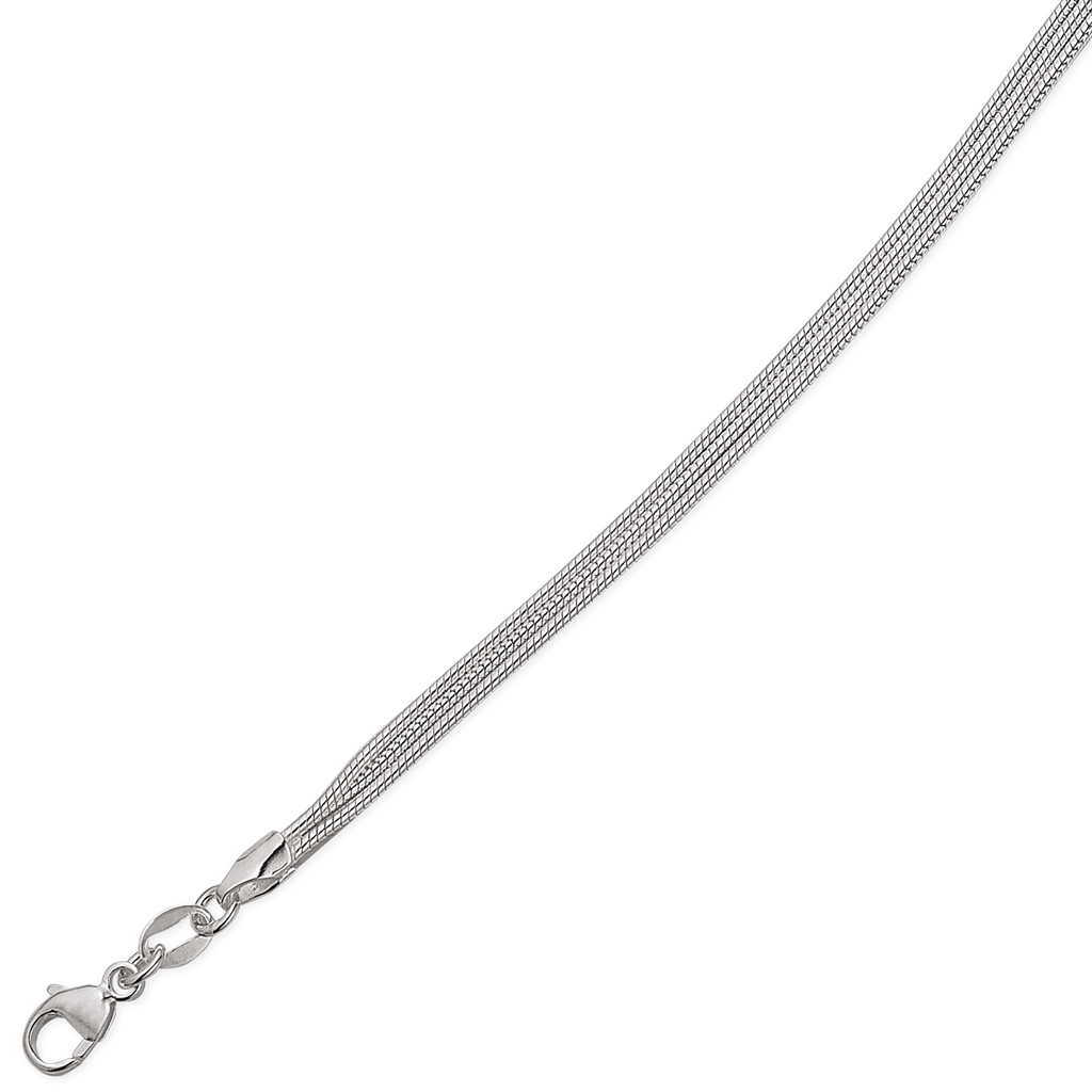 Sølv armbånd 3 slangekæder.    Armbåndet er i sølv i længde 18 cm.