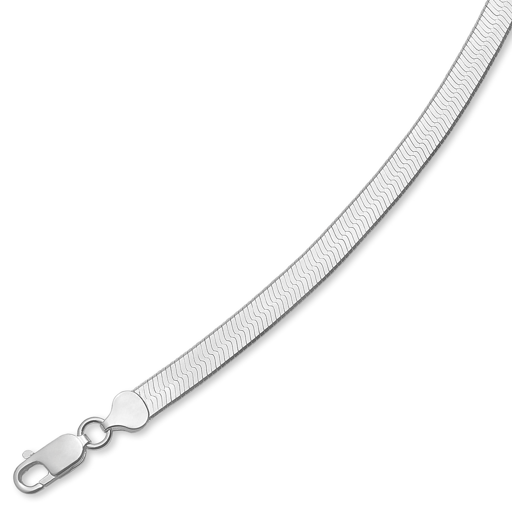 Sølv Sildebenskæde blank 925s. 7.0 45cm.   Længde 45 cm.