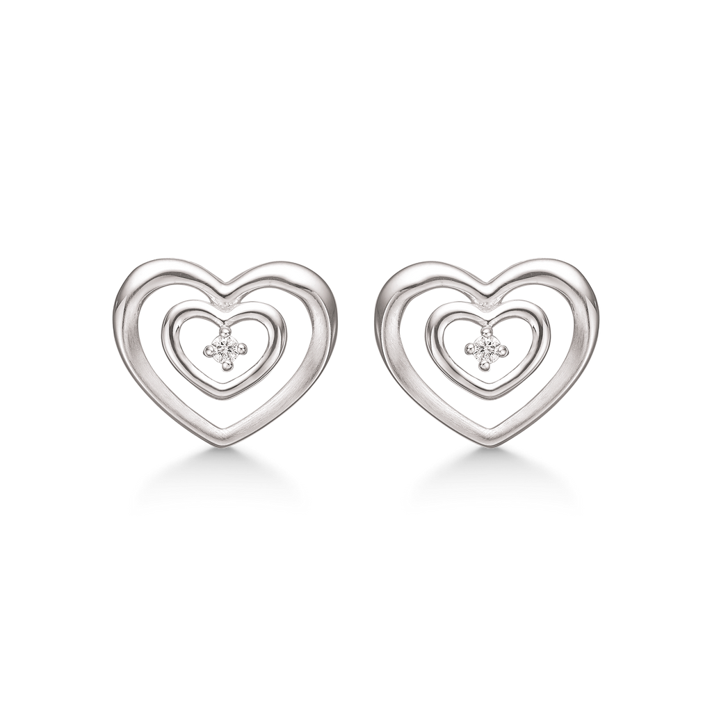 Silberne Ohrringe mit Diamanten
