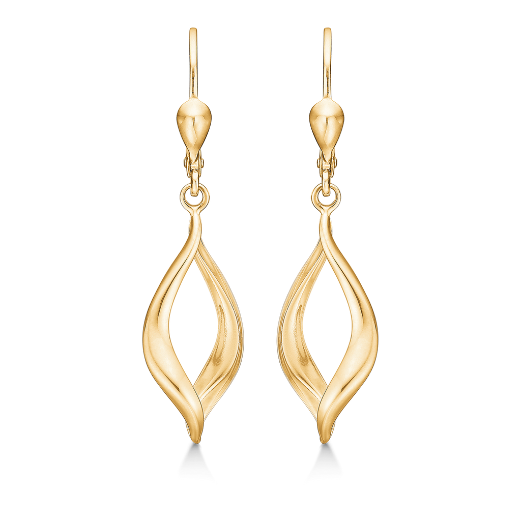 8  kt. guld ørehænger dråbe drejet med hul