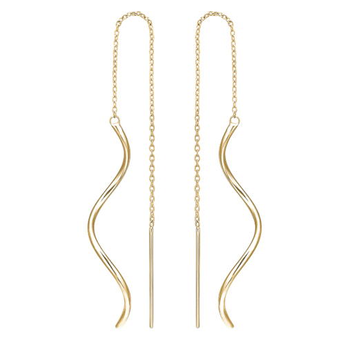 8 kt. guld ørehænger rør på kæde.