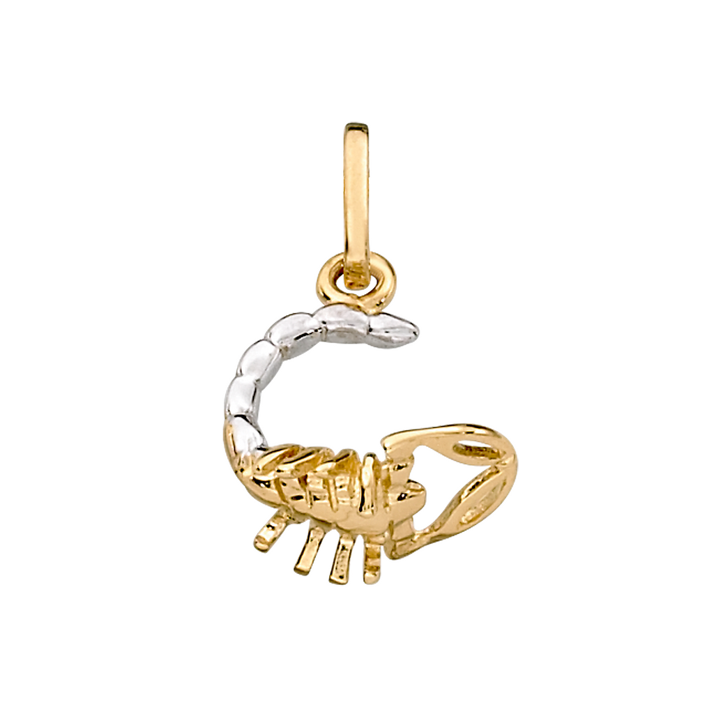 14 kt. guld med rhodium vedhæng stjernetegn skorpion.