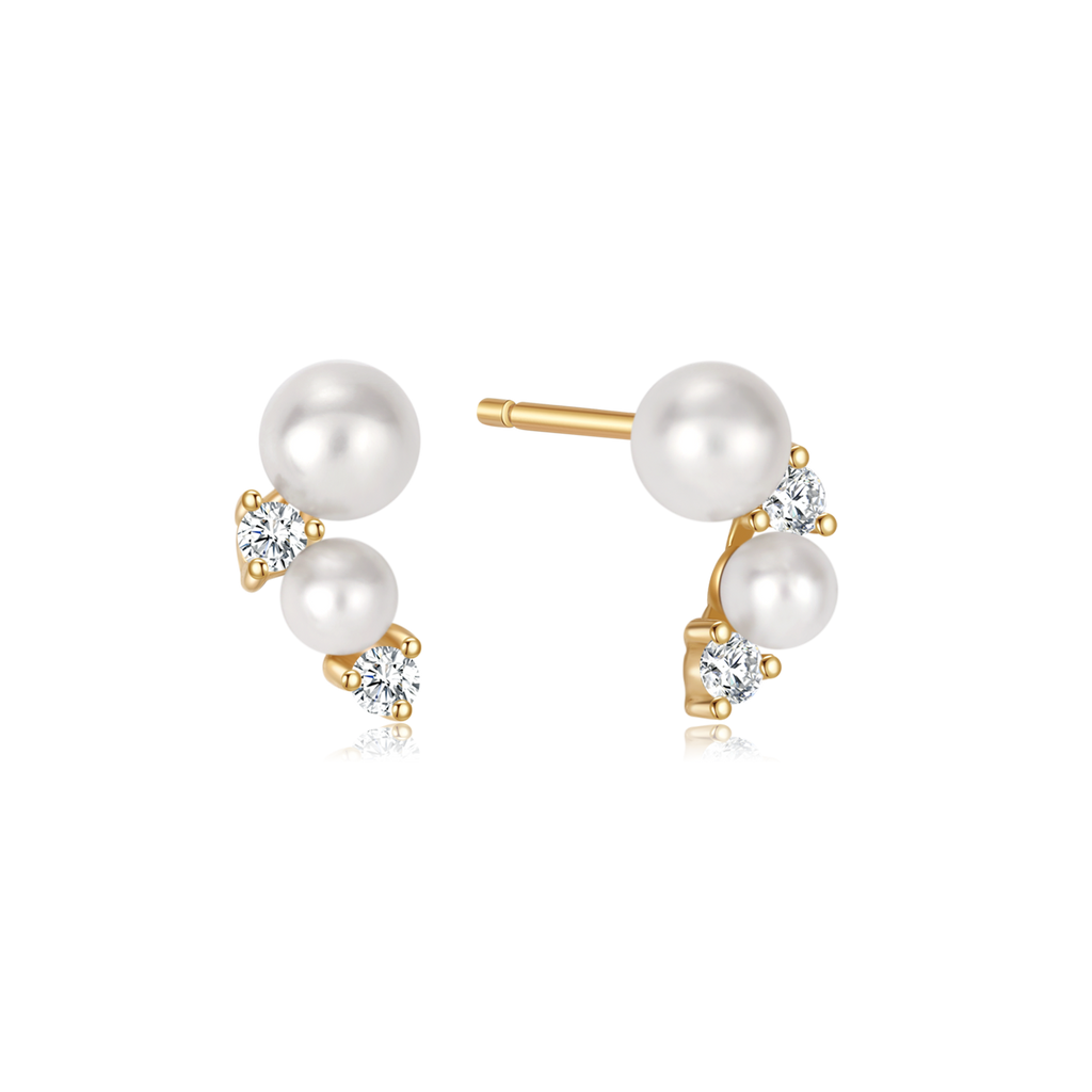 14 kt. guld ørestikker ferskvandsperler