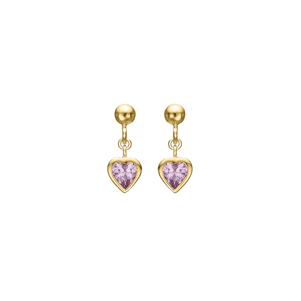 Ørehængere Hjerte Pink Zirconia