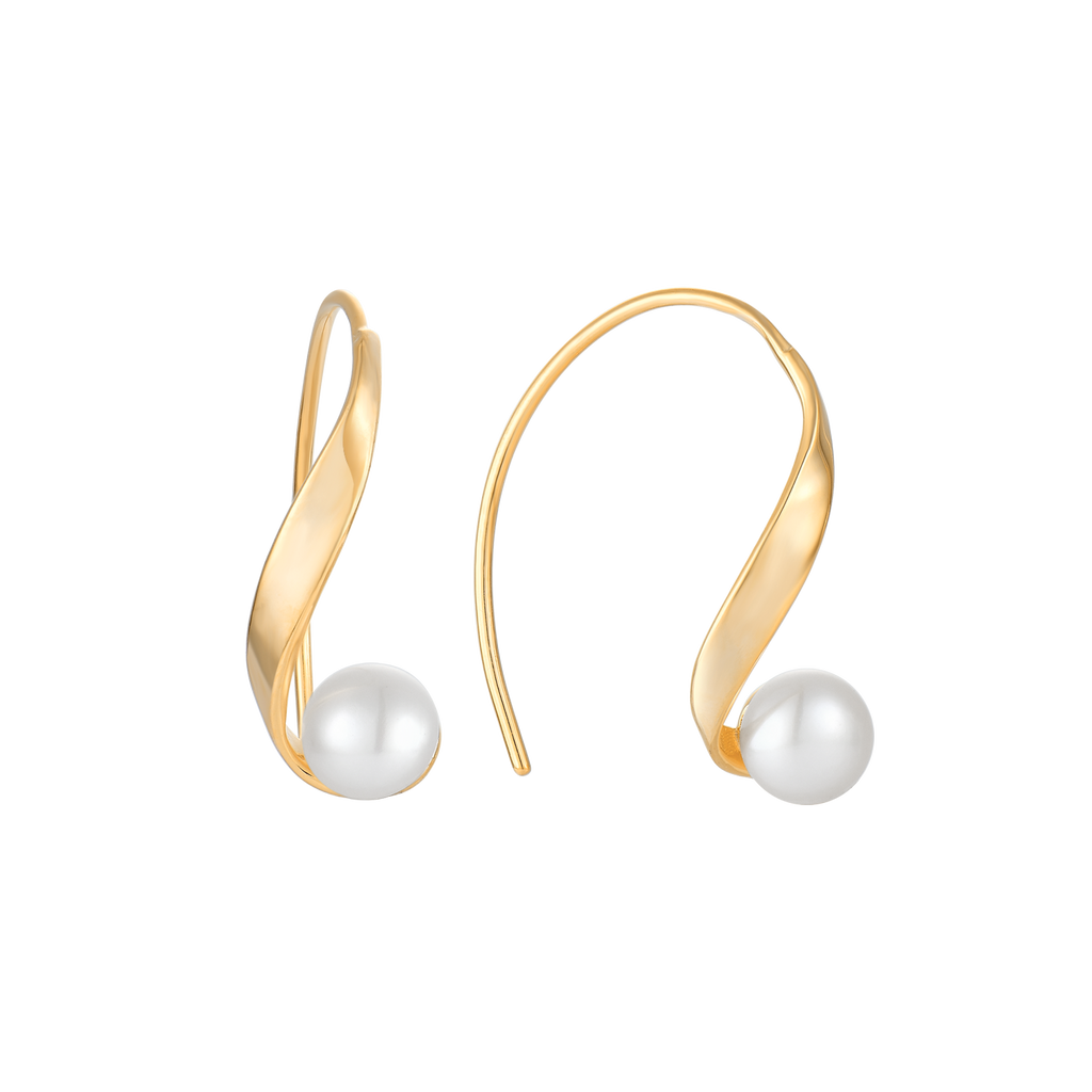 Ørehængere Snoet Bøjle Ferskvandsperle
