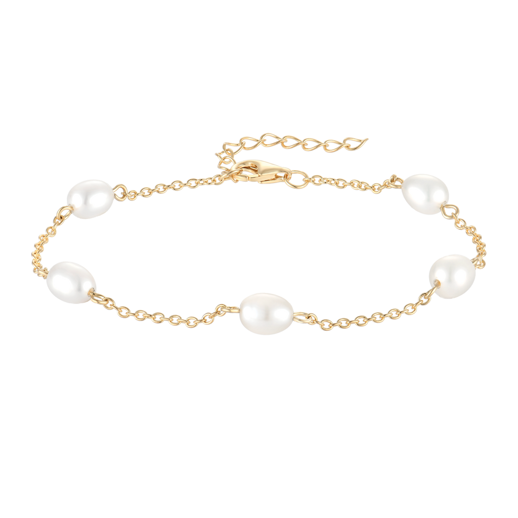 Armbånd Ferskvandsperler 19 cm.